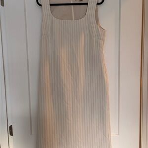 Banana Republic Cream Pinstripe Midi Dress